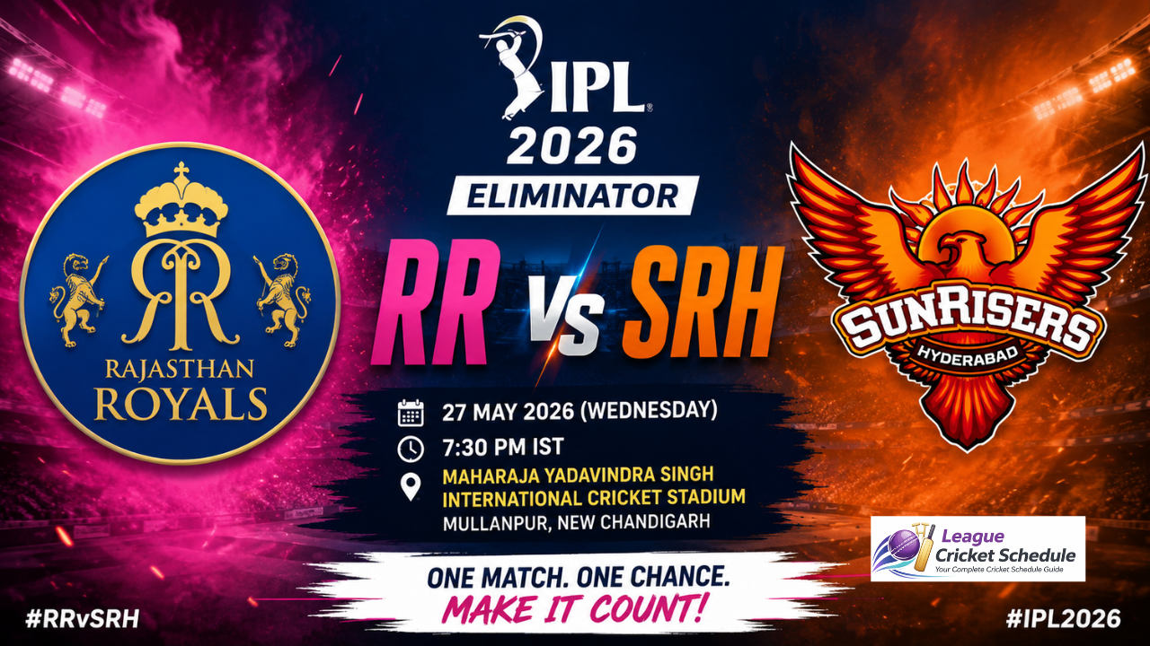 RR vs SRH Eliminator Match 2026