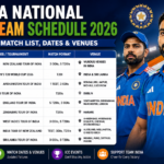 India National Cricket Team Schedule