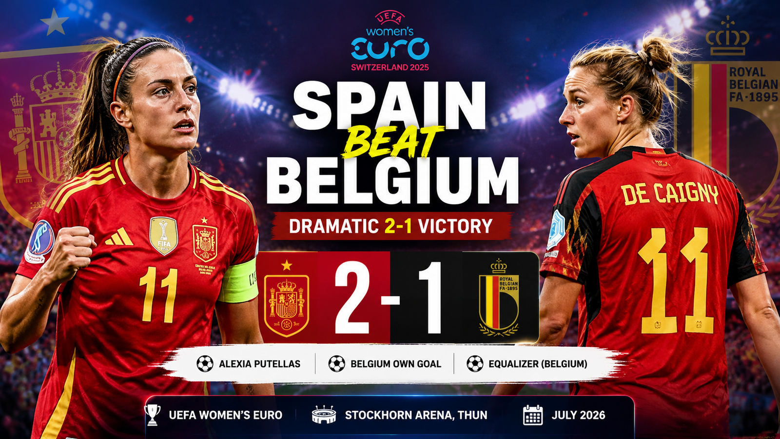 Spain vs Belgium Highlights