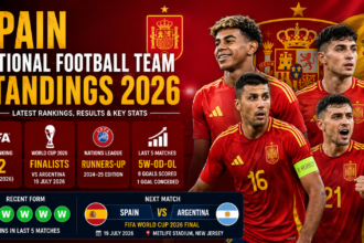 Spain National Football Team Standings