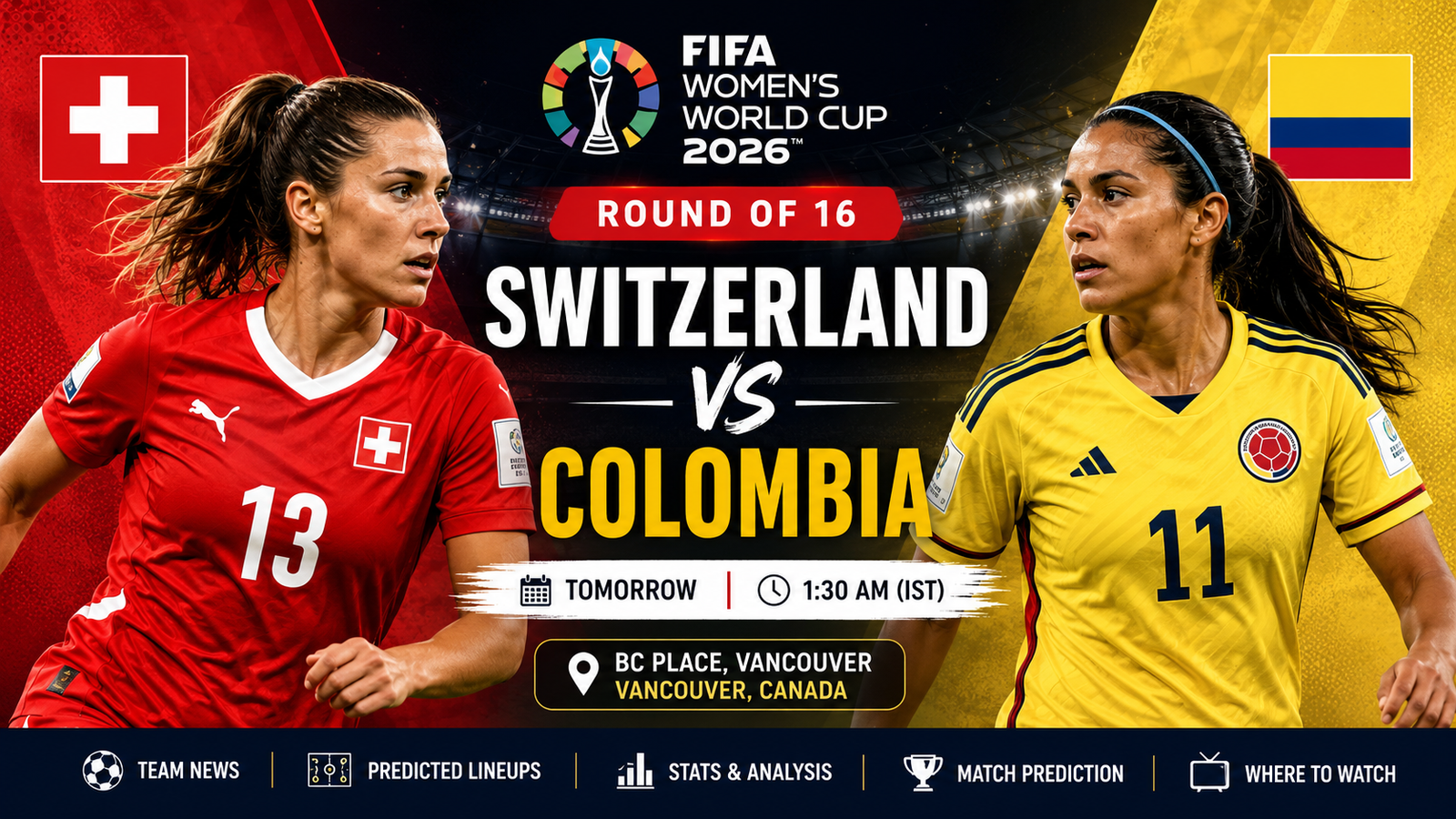 Switzerland vs Colombia Preview
